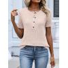 imageANRABESS Womens Tops Short Sleeve Henley Shirts Dressy Casual Blouse Summer Cute Tshirt 2026 Spring Lightweight Tunic SweaterBegie