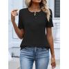 imageANRABESS Womens Tops Short Sleeve Henley Shirts Dressy Casual Blouse Summer Cute Tshirt 2026 Spring Lightweight Tunic SweaterBlack