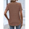 imageANRABESS Womens Tops Short Sleeve Henley Shirts Dressy Casual Blouse Summer Cute Tshirt 2026 Spring Lightweight Tunic SweaterBrown