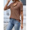 imageANRABESS Womens Tops Short Sleeve Henley Shirts Dressy Casual Blouse Summer Cute Tshirt 2026 Spring Lightweight Tunic SweaterBrown