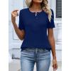 imageANRABESS Womens Tops Short Sleeve Henley Shirts Dressy Casual Blouse Summer Cute Tshirt 2026 Spring Lightweight Tunic SweaterDeep Blue