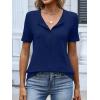 imageANRABESS Womens Tops Short Sleeve Henley Shirts Dressy Casual Blouse Summer Cute Tshirt 2026 Spring Lightweight Tunic SweaterDeep Blue