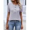 imageANRABESS Womens Tops Short Sleeve Henley Shirts Dressy Casual Blouse Summer Cute Tshirt 2026 Spring Lightweight Tunic SweaterGrey