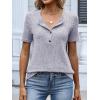 imageANRABESS Womens Tops Short Sleeve Henley Shirts Dressy Casual Blouse Summer Cute Tshirt 2026 Spring Lightweight Tunic SweaterGrey