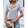 imageANRABESS Womens Tops Short Sleeve Henley Shirts Dressy Casual Blouse Summer Cute Tshirt 2026 Spring Lightweight Tunic SweaterGrey