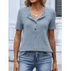 imageANRABESS Womens Tops Short Sleeve Henley Shirts Dressy Casual Blouse Summer Cute Tshirt 2026 Spring Lightweight Tunic SweaterLight Blue