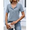 imageANRABESS Womens Tops Short Sleeve Henley Shirts Dressy Casual Blouse Summer Cute Tshirt 2026 Spring Lightweight Tunic SweaterLight Blue