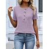 imageANRABESS Womens Tops Short Sleeve Henley Shirts Dressy Casual Blouse Summer Cute Tshirt 2026 Spring Lightweight Tunic SweaterLight Purple