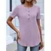 imageANRABESS Womens Tops Short Sleeve Henley Shirts Dressy Casual Blouse Summer Cute Tshirt 2026 Spring Lightweight Tunic SweaterLight Purple