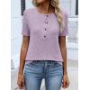 imageANRABESS Womens Tops Short Sleeve Henley Shirts Dressy Casual Blouse Summer Cute Tshirt 2026 Spring Lightweight Tunic SweaterLight Purple