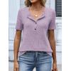 imageANRABESS Womens Tops Short Sleeve Henley Shirts Dressy Casual Blouse Summer Cute Tshirt 2026 Spring Lightweight Tunic SweaterLight Purple