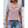 imageANRABESS Womens Tops Short Sleeve Henley Shirts Dressy Casual Blouse Summer Cute Tshirt 2026 Spring Lightweight Tunic SweaterPink