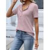 imageANRABESS Womens Tops Short Sleeve Henley Shirts Dressy Casual Blouse Summer Cute Tshirt 2026 Spring Lightweight Tunic SweaterPink