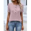 imageANRABESS Womens Tops Short Sleeve Henley Shirts Dressy Casual Blouse Summer Cute Tshirt 2026 Spring Lightweight Tunic SweaterPink
