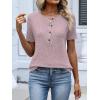 imageANRABESS Womens Tops Short Sleeve Henley Shirts Dressy Casual Blouse Summer Cute Tshirt 2026 Spring Lightweight Tunic SweaterPink