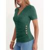 imageANRABESS Womens Tops Short Sleeve V Neck Sexy Ribbed Knit Slim Fit Lightweight Sweater 2026 Summer Dressy Casual TShirtsGreen