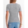 imageANRABESS Womens Tops Short Sleeve V Neck Sexy Ribbed Knit Slim Fit Lightweight Sweater 2026 Summer Dressy Casual TShirtsGrey