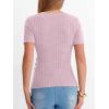 imageANRABESS Womens Tops Short Sleeve V Neck Sexy Ribbed Knit Slim Fit Lightweight Sweater 2026 Summer Dressy Casual TShirtsPink