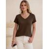 imageANRABESS Womens Tops Short Sleeve V Neck Shirts Summer Basic Tee Trendy Cute Tshirts 2026 Spring Casual OutfitsBrown