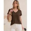 imageANRABESS Womens Tops Short Sleeve V Neck Shirts Summer Basic Tee Trendy Cute Tshirts 2026 Spring Casual OutfitsBrown