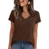 imageANRABESS Womens Tops Short Sleeve V Neck Shirts Summer Basic Tee Trendy Cute Tshirts 2026 Spring Casual OutfitsBrown