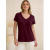 imageANRABESS Womens Tops Short Sleeve V Neck Shirts Summer Basic Tee Trendy Cute Tshirts 2026 Spring Casual OutfitsBurgundy