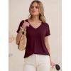 imageANRABESS Womens Tops Short Sleeve V Neck Shirts Summer Basic Tee Trendy Cute Tshirts 2026 Spring Casual OutfitsBurgundy