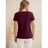 imageANRABESS Womens Tops Short Sleeve V Neck Shirts Summer Basic Tee Trendy Cute Tshirts 2026 Spring Casual OutfitsBurgundy