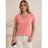 imageANRABESS Womens Tops Short Sleeve V Neck Shirts Summer Basic Tee Trendy Cute Tshirts 2026 Spring Casual OutfitsCoral
