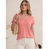 imageANRABESS Womens Tops Short Sleeve V Neck Shirts Summer Basic Tee Trendy Cute Tshirts 2026 Spring Casual OutfitsCoral