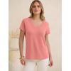 imageANRABESS Womens Tops Short Sleeve V Neck Shirts Summer Basic Tee Trendy Cute Tshirts 2026 Spring Casual OutfitsCoral
