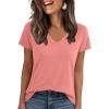imageANRABESS Womens Tops Short Sleeve V Neck Shirts Summer Basic Tee Trendy Cute Tshirts 2026 Spring Casual OutfitsCoral
