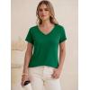 imageANRABESS Womens Tops Short Sleeve V Neck Shirts Summer Basic Tee Trendy Cute Tshirts 2026 Spring Casual OutfitsDark Green