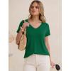 imageANRABESS Womens Tops Short Sleeve V Neck Shirts Summer Basic Tee Trendy Cute Tshirts 2026 Spring Casual OutfitsDark Green