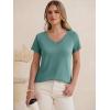 imageANRABESS Womens Tops Short Sleeve V Neck Shirts Summer Basic Tee Trendy Cute Tshirts 2026 Spring Casual OutfitsGray Green