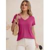 imageANRABESS Womens Tops Short Sleeve V Neck Shirts Summer Basic Tee Trendy Cute Tshirts 2026 Spring Casual OutfitsHot Pink
