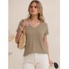 imageANRABESS Womens Tops Short Sleeve V Neck Shirts Summer Basic Tee Trendy Cute Tshirts 2026 Spring Casual OutfitsLight Khaki