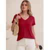 imageANRABESS Womens Tops Short Sleeve V Neck Shirts Summer Basic Tee Trendy Cute Tshirts 2026 Spring Casual OutfitsRed