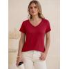 imageANRABESS Womens Tops Short Sleeve V Neck Shirts Summer Basic Tee Trendy Cute Tshirts 2026 Spring Casual OutfitsRed
