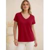 imageANRABESS Womens Tops Short Sleeve V Neck Shirts Summer Basic Tee Trendy Cute Tshirts 2026 Spring Casual OutfitsRed
