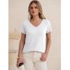 imageANRABESS Womens Tops Short Sleeve V Neck Shirts Summer Basic Tee Trendy Cute Tshirts 2026 Spring Casual OutfitsWhite
