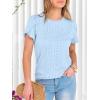 imageANRABESS Womens Tops Summer Eyelet Petal Short Sleeve T Shirts Dressy Casual Blouses Ladies Basic Tees 2026 Spring ClothesSky Blue