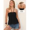 imageANRABESS Womens Tube Top Summer Strapless Tie Front Ruched Peplum Flared Hem Cute Bandeau Halter Tops 2026 Vacation OutfitsBlack