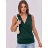 imageANRABESS Womens V Neck Tank Tops Wrap Banded Hem Shirts Sleeveless Ruched Going Out Blouse 2026 Summer Fashion ClothingDeep Green
