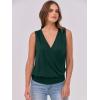 imageANRABESS Womens V Neck Tank Tops Wrap Banded Hem Shirts Sleeveless Ruched Going Out Blouse 2026 Summer Fashion ClothingDeep Green