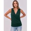 imageANRABESS Womens V Neck Tank Tops Wrap Banded Hem Shirts Sleeveless Ruched Going Out Blouse 2026 Summer Fashion ClothingDeep Green