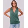 imageANRABESS Womens V Neck Tank Tops Wrap Banded Hem Shirts Sleeveless Ruched Going Out Blouse 2026 Summer Fashion ClothingGray Green