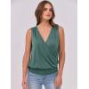 imageANRABESS Womens V Neck Tank Tops Wrap Banded Hem Shirts Sleeveless Ruched Going Out Blouse 2026 Summer Fashion ClothingGray Green