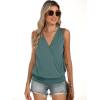 imageANRABESS Womens V Neck Tank Tops Wrap Banded Hem Shirts Sleeveless Ruched Going Out Blouse 2026 Summer Fashion ClothingGray Green