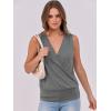 imageANRABESS Womens V Neck Tank Tops Wrap Banded Hem Shirts Sleeveless Ruched Going Out Blouse 2026 Summer Fashion ClothingGrey